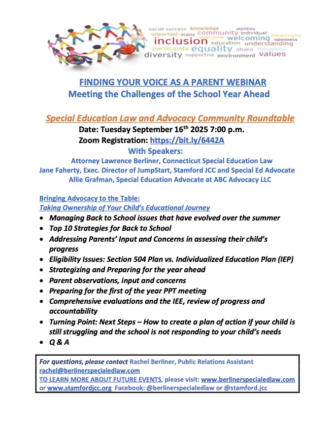 JPEG September 16th 2025 Webinar Flyer Special Education Law and Advocacy