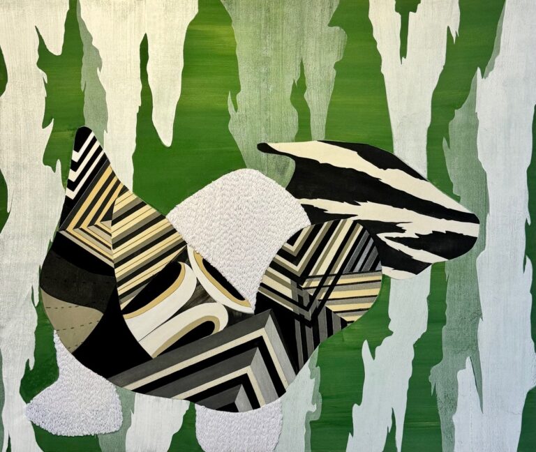 22Saddle Milk22.Acrylic and yarn on felt 66 x 782024 copy 768x648